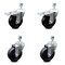 Service Caster 4 Inch Soft Rubber Wheel Swivel 12mm Stem Caster Total Lock Brake SCC, 2PK SCC-TSTTL20S414-SRS-M1215-2-S-2 - alternate 2